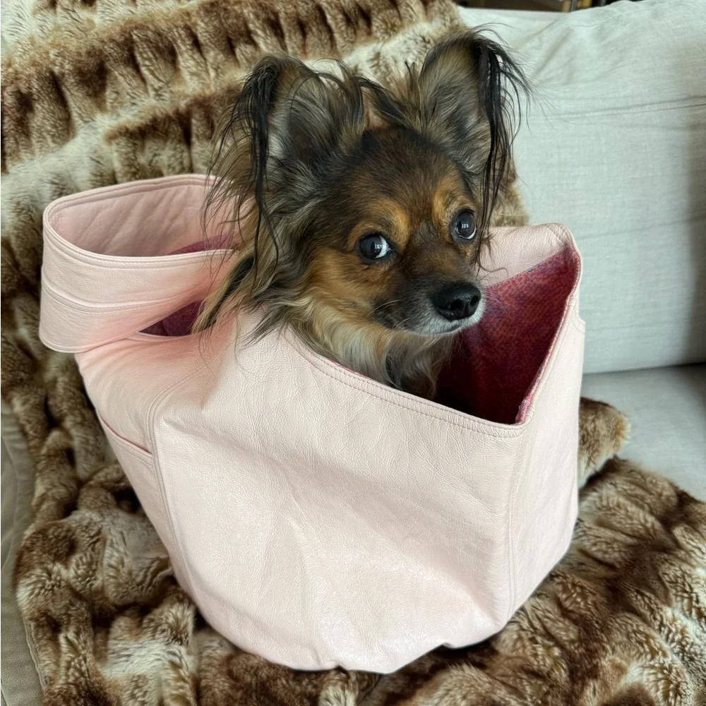FANG & BONE faux leather cross body sling pet carrier